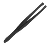 Cumpara ieftin Penseta neagra 8.3 cm, varf plat drept tesit, otel carbon, penseta cosmetica pentru sprancene si fire de par, precizie ridicata pentru uz profesional