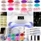 Kit unghii false gel-kit Set manichiura lampa LED NET geluri colorate uv+ CADOU