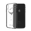 Husa iPhone X Kingxbar cu Cristale Swarovski, Transparenta, Margini Metalice, Usoara, Subtire