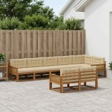 vidaXL Set de canapele de exterior cu pernă 8 pcs Natural și Bej 3382671