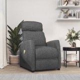 VidaXL Fotoliu de masaj electric rabatabil, gri &icirc;nchis, textil