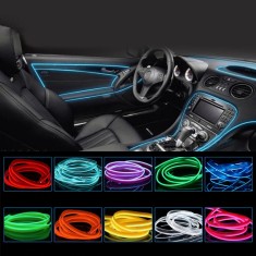 Kit fir El Wire flexibil 2.3 mm, lumina ambientala auto, lungime 5 m, invertor auto 12V inclus foto