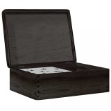 Cutie Depozitare Neagra Lemn Masiv Pin 40x30x13cm vidaXL 10L Capac Balamale Multifunctionala Casa Dormitor Birou