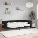 VidaXL Pat de zi cu saltea, negru, 80x200 cm, catifea 3197744