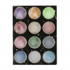 Pudra cu sclipici pentru unghii, 12 culori, Multicolor foto