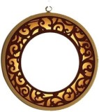 Oglinda decorativa pentru perete Hosoncovy, LED, metal/sticla, auriu/negru, 30 cm