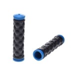 Mansoane bicicleta cauciuc, 120mm, culoare negru/albastru Cod:AWR2242B