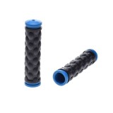 Mansoane bicicleta cauciuc, 120mm, culoare negru/albastru Cod:AWR2242B