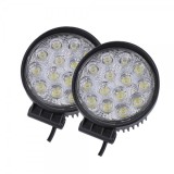 Set 2 x Proiectoare 14LED rotunde, 84W, 10/30V, IP67, 6500K, Universal