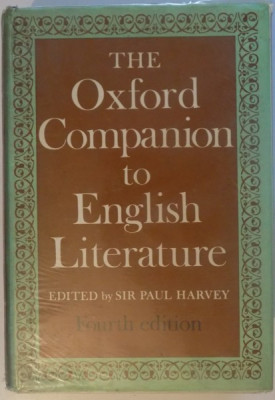 THE OXFORD COMPANION TO ENGLISH LITERATURE ETITED by SIR PAUL HARVEY , FOURTH EDITION , 1967 foto