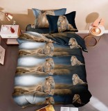 Cumpara ieftin Lenjerie De Pat 3D - Bruno Xu021, Bumbac, 4 Piese, Fara Elastic, Imprimeu