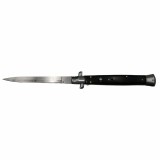 Briceag automat, Italian Blade, Stiletto, otel inoxidabil, negru, 33 cm