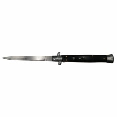 Briceag automat, Italian Blade, Stiletto, otel inoxidabil, negru, 33 cm