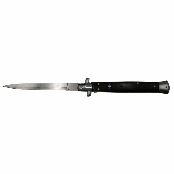 Briceag automat, Italian Blade, Stiletto, otel inoxidabil, negru, 33 cm