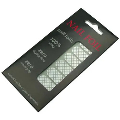 Stickere tip folii de unghii - model grilaj alb şi argintiu (SNF016) foto
