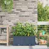 vidaXL Vază pentru Grădină Basketweave cu depozitare Gri 40 x 40 x 126cm Plastic
