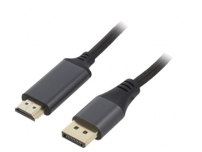 Cablu DisplayPort 1.2 la HDMI 4K textil 6ft foto