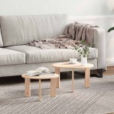 Set de măsuțe de cafea 2 pcs natural 47.5 x 47.5 x 27 cm