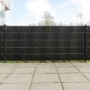 Gossi paravane pentru balcon, 5 buc., negru, 255x19 cm, poliratan