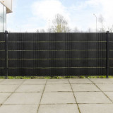 Paravane pentru balcon, 10 buc., negru, 255x19 cm, poliratan GartenMobel Dekor, vidaXL
