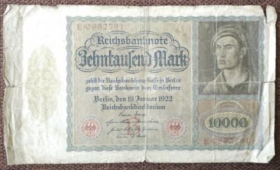 10000 mark 1922, Germania, format mare foto