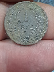 moneda 1 kreuzer 1862 litera e(10) foto