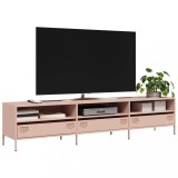 vidaXL Dulap TV, roz, 202x39x43,5 cm, oțel laminat la rece