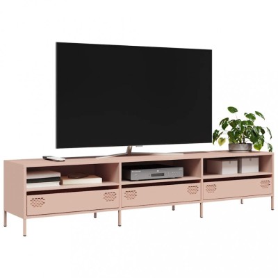 vidaXL Dulap TV, roz, 202x39x43,5 cm, oțel laminat la rece foto