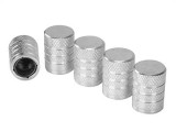 Cumpara ieftin Capace de supapa din aluminiu cu insertie filetata din plastic, set 5 bucati, argintii