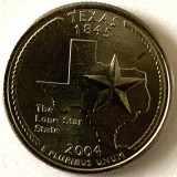 AMERICA QUARTER 1/4 DOLLAR 2004 LITERA D.(&bdquo;Statul Steaua Solitara&rdquo;- TEXAS),BU