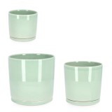 Cumpara ieftin Set 3 ghivece flori gresie verde Eliza &Oslash;11x10,5h; 14,5x14,5h; 17,5x17,5h