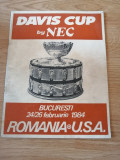 Davis Cup - Bucuresti, 1984 - Romania vs USA - revista cu programul meciului