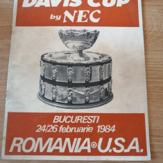 Davis Cup - Bucuresti, 1984 - Romania vs USA - revista cu programul meciului