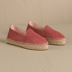 Manebi espadrile din piele intoarsa Hamptons Double Sole Espadrilles culoarea rosu, cu platforma, R 7.0 D0