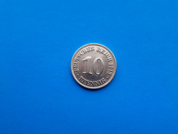 10 Pfennig 1913 Lit. D -Germania-mai Rar