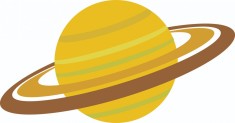 Sticker decorativ, Planeta , Galben, 85 cm, 4954ST-17 foto