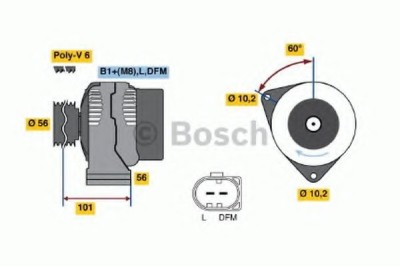 Generator / Alternator MERCEDES E-CLASS Combi (S210) (1996 - 2003) BOSCH 0 986 042 730 foto