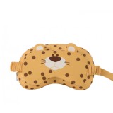 Masca de dormit, flippy, 2 in 1, cu tetiera, din particule de spuma si bumbac, model leopard ,portocaliu