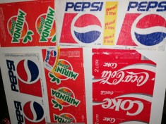 LOT 5 ETICHETE / AMBALAJE VECHI COLA PEPSI