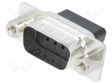 Mufă D-Sub 9 PIN tată pe cablu crimpat neagră ENCITECH