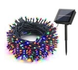 Instalatie de Craciun, tip perdea cu lumina led multicolor, cu incarcare solara, 240 leduri, 5X1M, 6044M