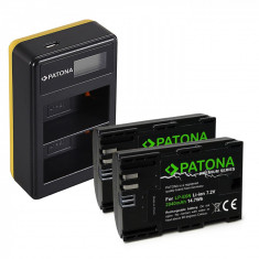 Pachet Incarcator Dual LCD USB si 2x Acumulator Patona Premium Canon LP-E6N