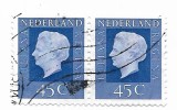 Olanda - Regina Juliana - Valori noi, 1972 - 45 C, obliterat, bloc de 2