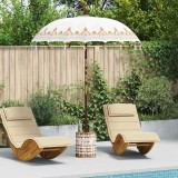 vidaXL Parasol Balinez 260 2 pcs Crem 180-190 cm Bumbac și lemn masiv 3356889