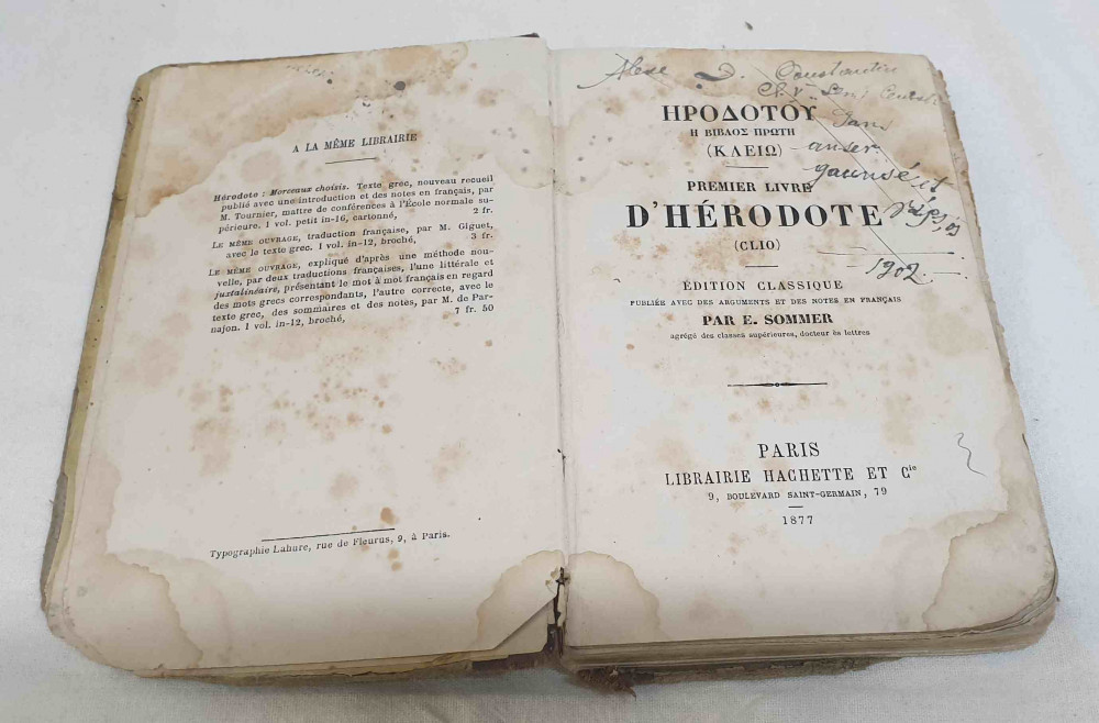 Carte veche de colectie editata in Paris anul 1877 HERODOT - in limba greaca  | Okazii.ro