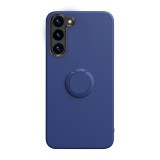 Husa soft liquid compatibila cu samsung galaxy s23, interior cu piele alcantara, 360&Acirc;&deg; inel rotativ cu magnet auto, albastru