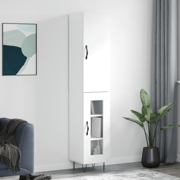 vidaXL Dulap &icirc;nalt, alb, 34,5x34x180 cm, lemn prelucrat 3199073