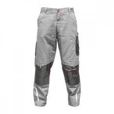 Pantaloni de lucru, poliester cu bumbac, gri cu negru, L Breckner Germany