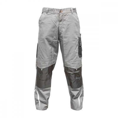 Pantaloni de lucru, poliester cu bumbac, gri cu negru, L Breckner Germany foto