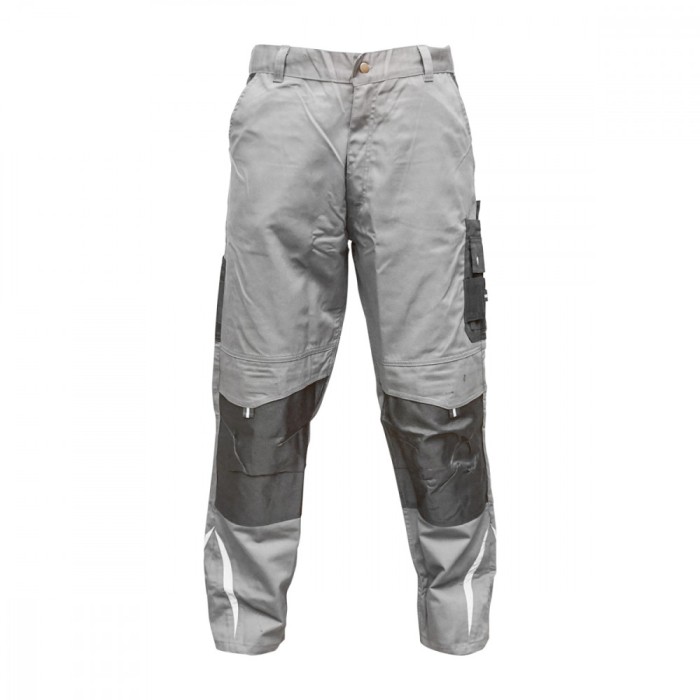 Pantaloni de lucru, poliester cu bumbac, gri cu negru, L Breckner Germany